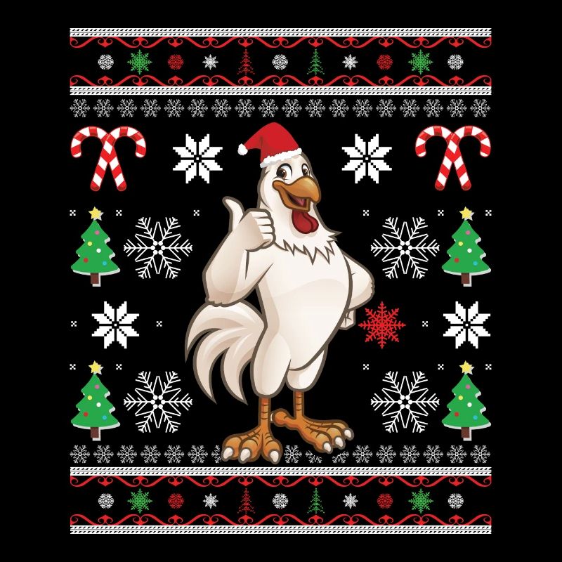 Poulets Joyeux Noël Laid Noël Design