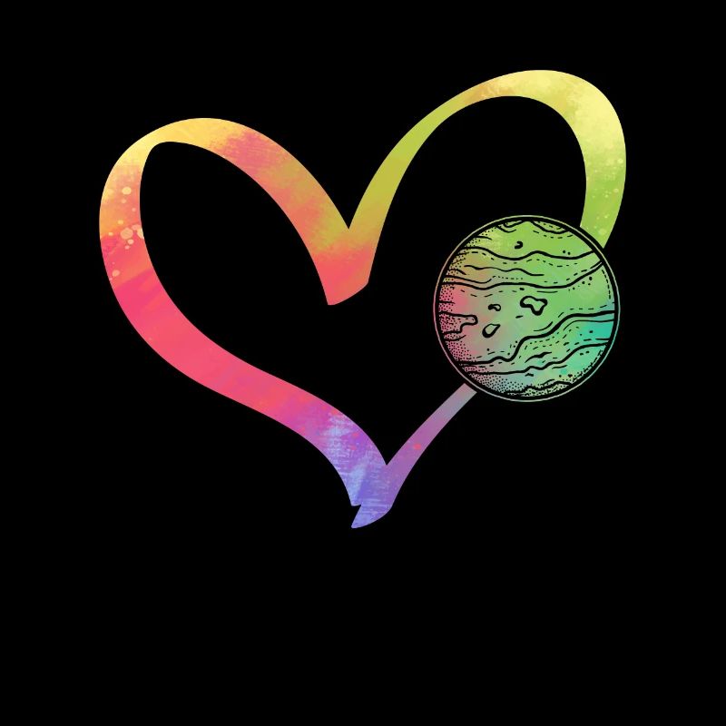 Heart Planet - Solar System Space Flight Astronaut