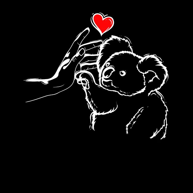 Koala Herz Händchen halten mit Koala