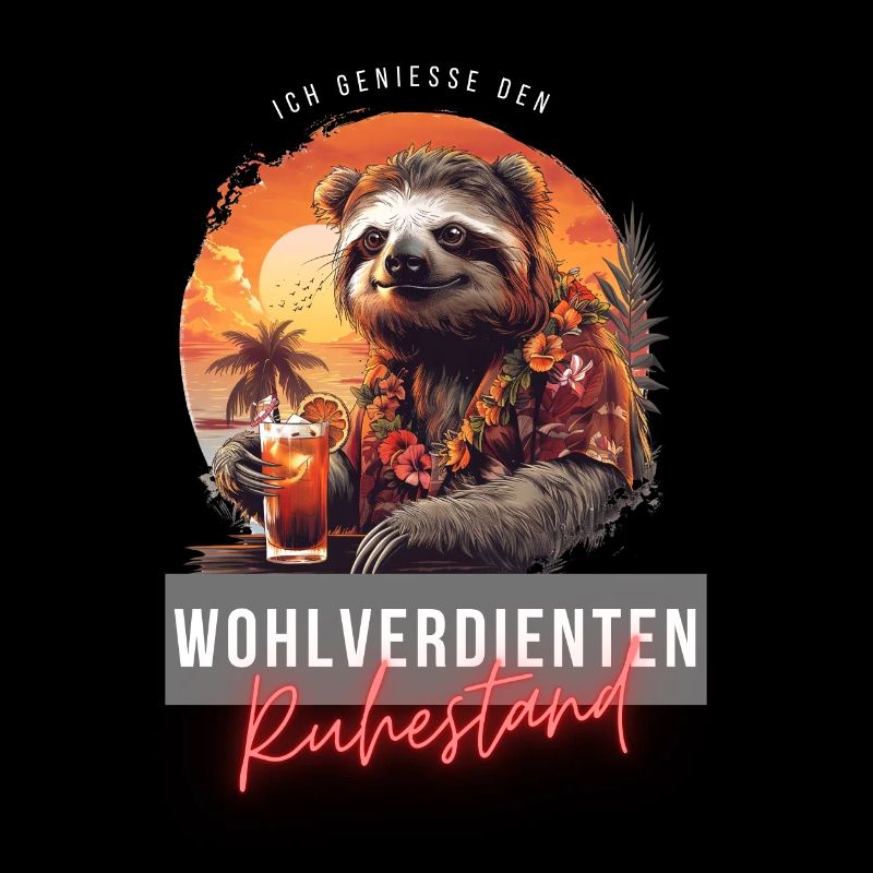 Faultier Rente Ruhestand Pension Witziger Spruch