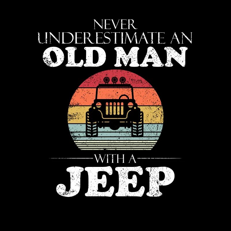 Funny Jeep Old Man avec un Jeep Tee