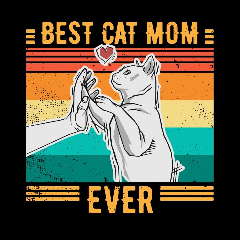 Katze BEST CAT MOM EVER Vintage RETRO