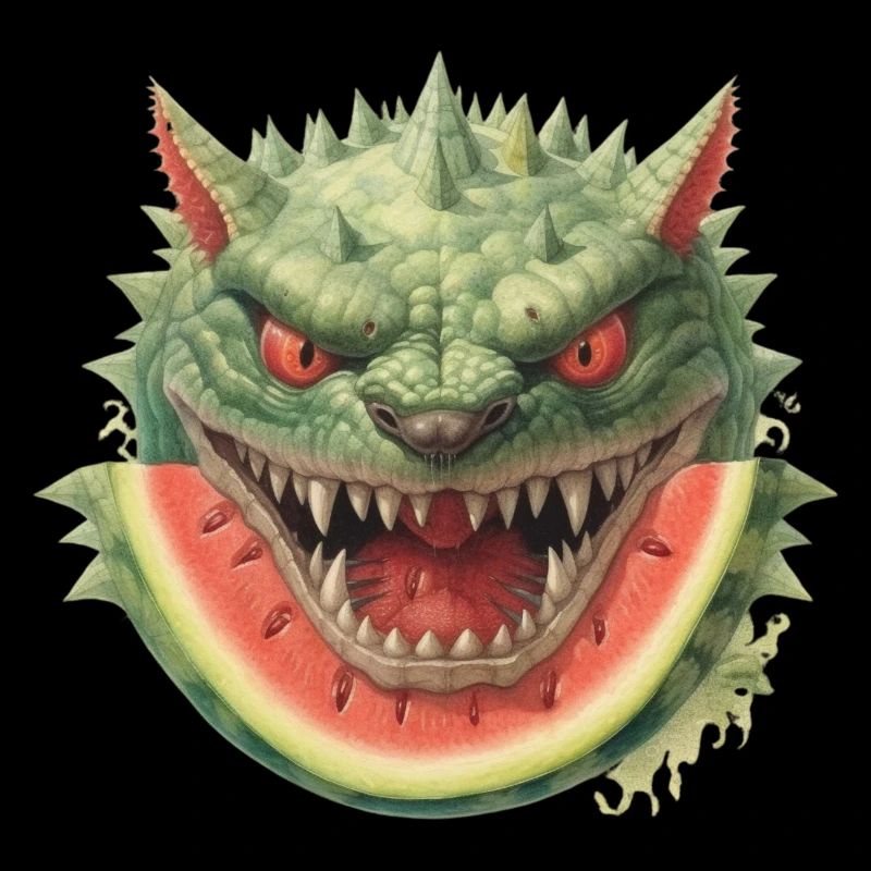 Melon monstre pastèque effrayant amusant