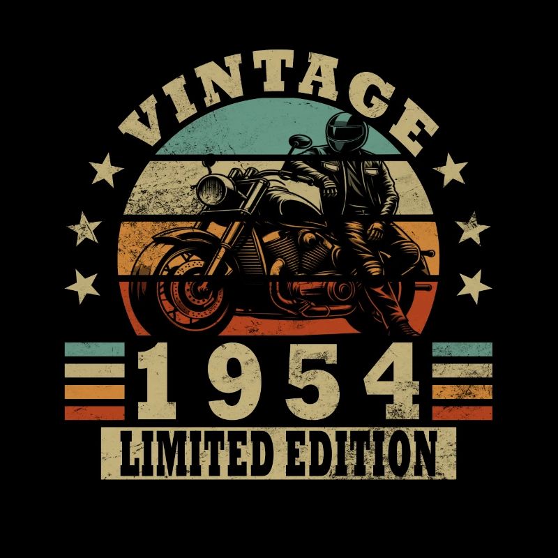 1954 Jubiläum Vintage Biker Motorrad Geschenk