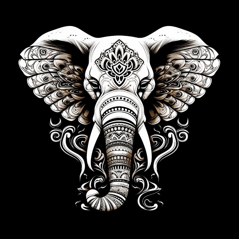 Elephant with African pattern no4