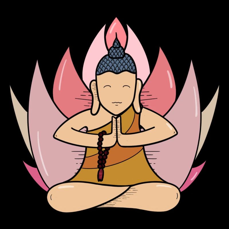 Moine bouddhiste lotus