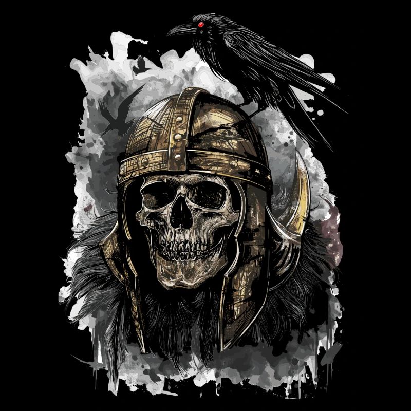 Wikinger Helm Crow Skull