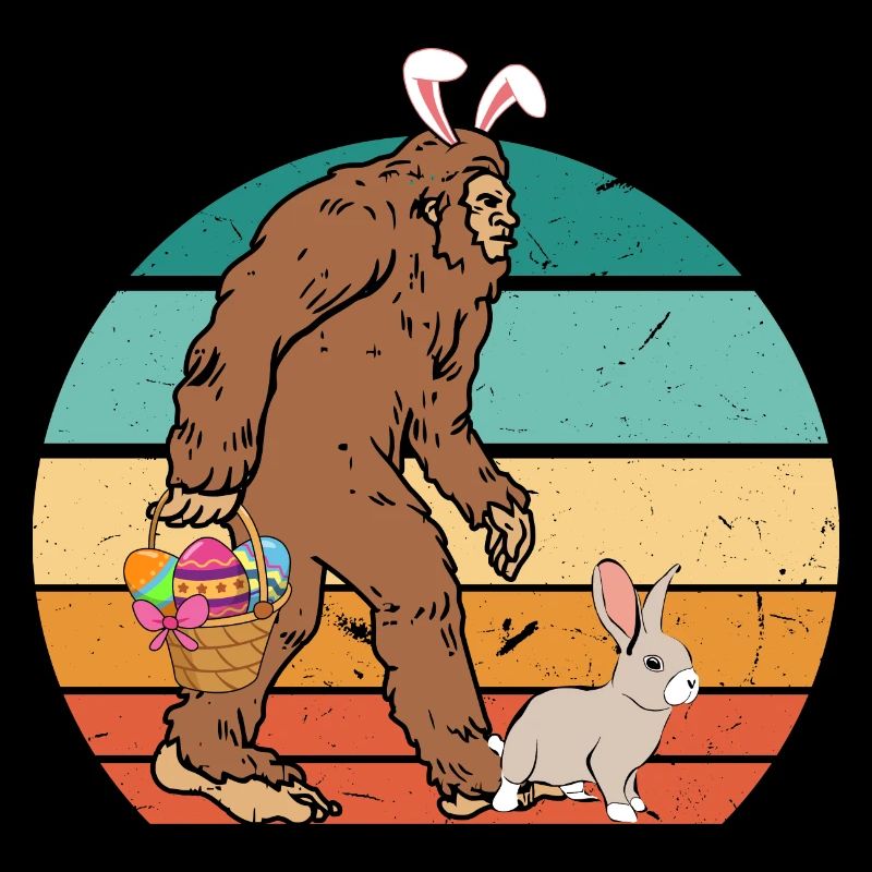 Vintage Easter Bigfoot Rabbit Easter Sasquatch