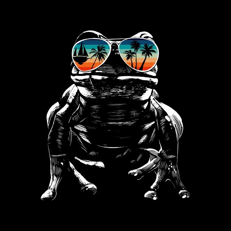 Frog with cool sunglasses for holidaymakers