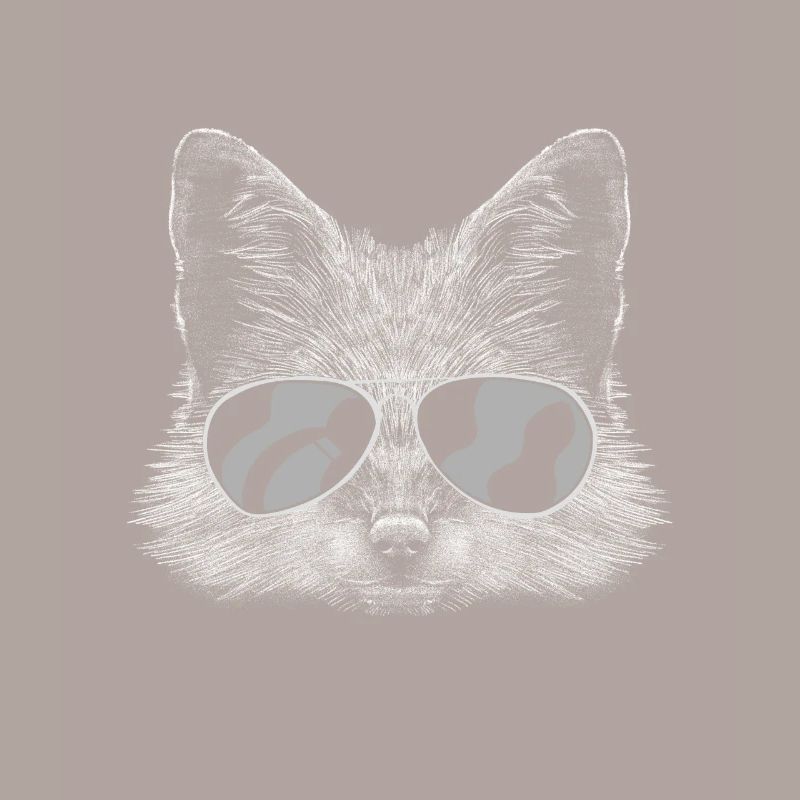 Fuchs mit Kopfhörer und cooler Equalizer Brille