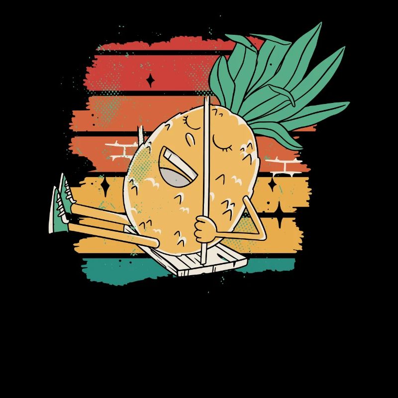 Pineapple swing retro design for beach lovers