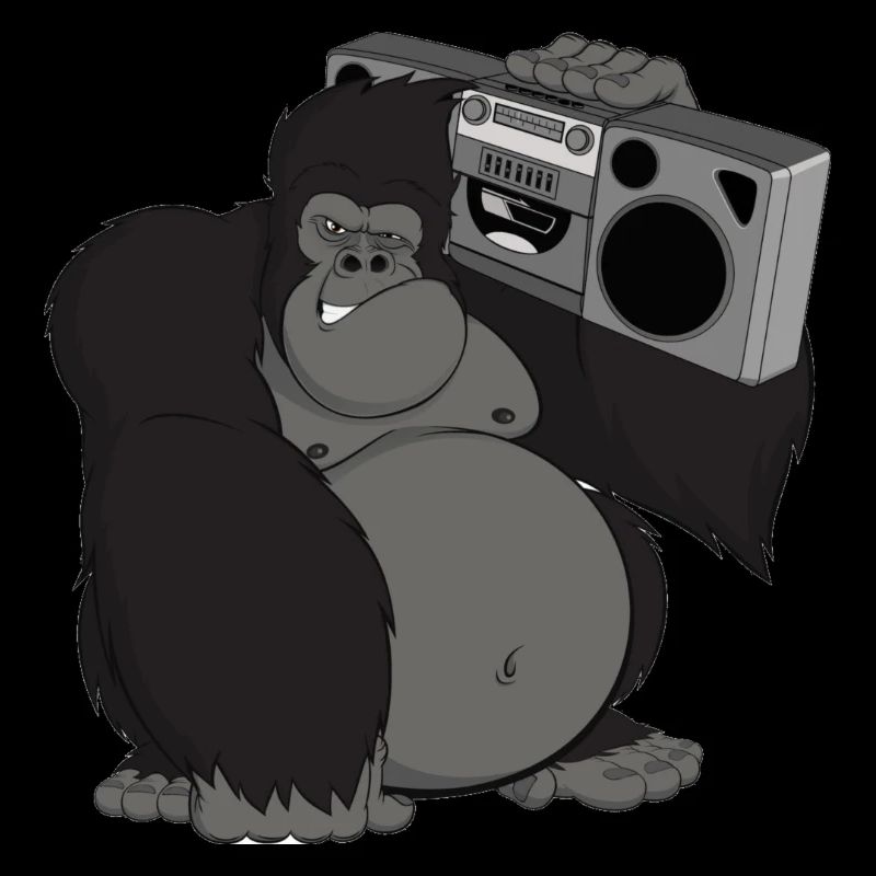 Gorille avec magnétophone