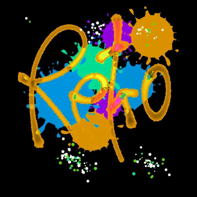 Retro,typo,neon,splash, colorful