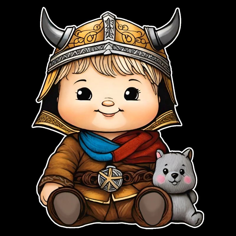 Bébé Viking avec doudou