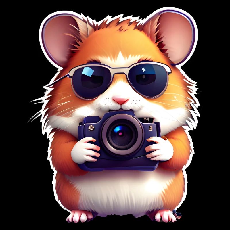 Fotografierender Hamster mit Kamara