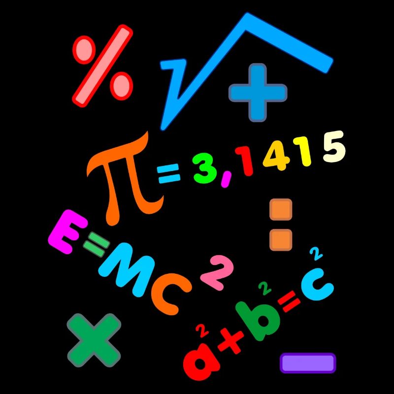 Math symbols, characters color
