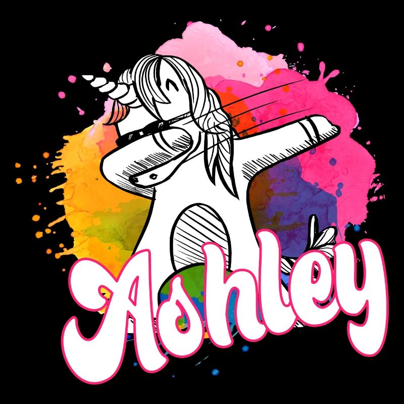 ASHLEY - Beautiful name with dabbing unicorn