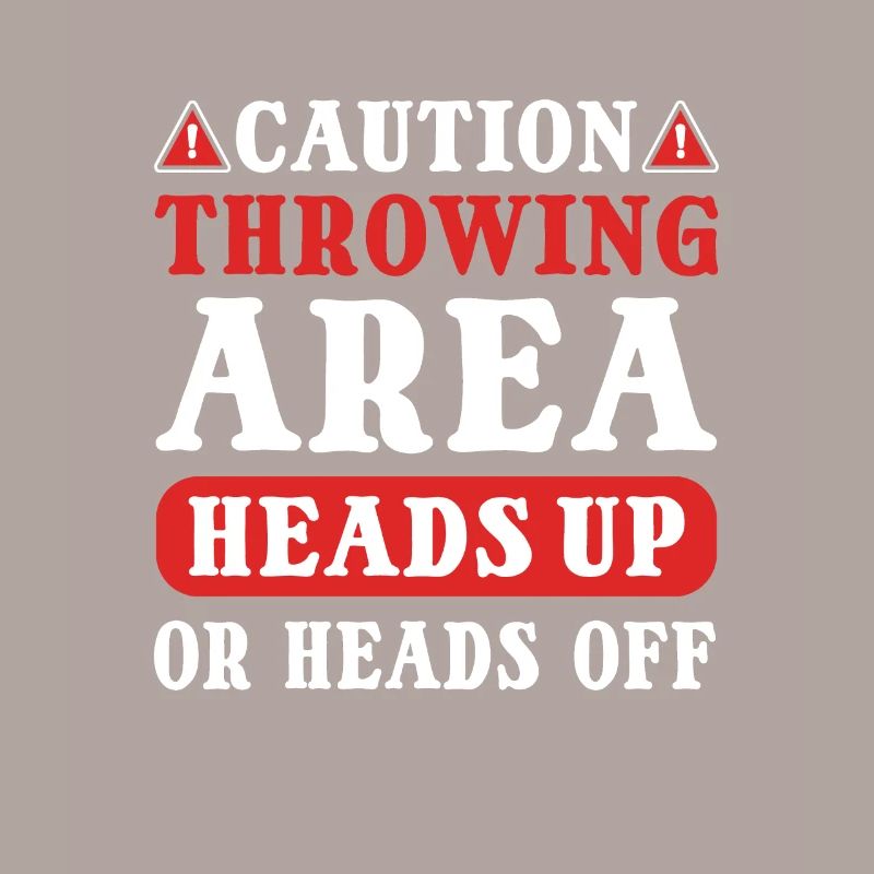Caution! Throwing area. Discus thrower. Discus throw