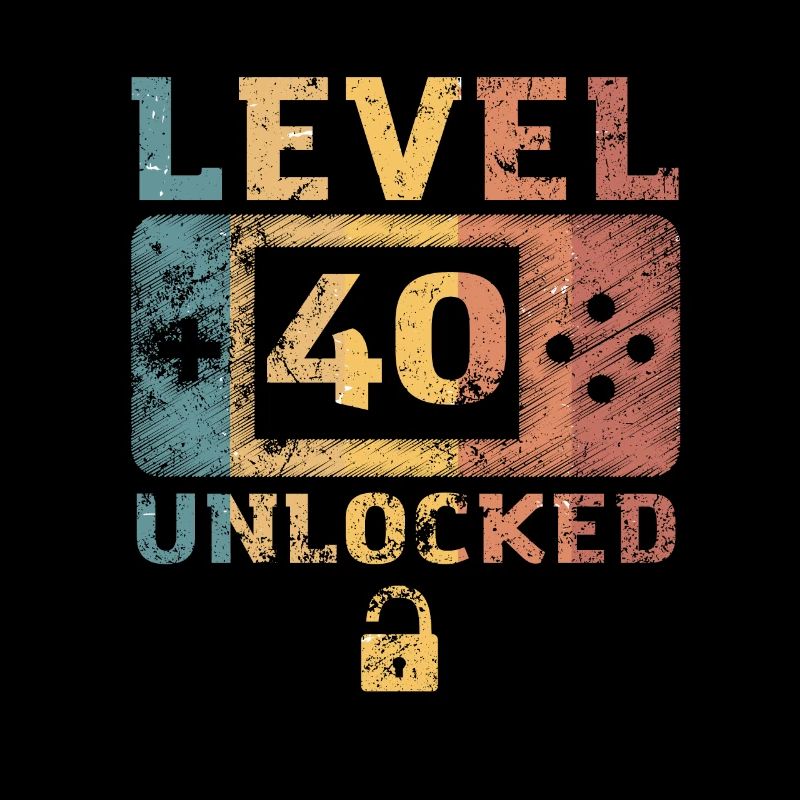 Level 40 unlocked 40. Geburtstag Geschenk Gamer
