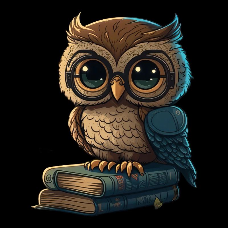 Eule und Bücher