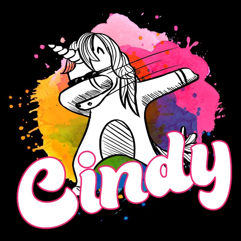 CINDY - Schöner Name mit dabbing Einhorn