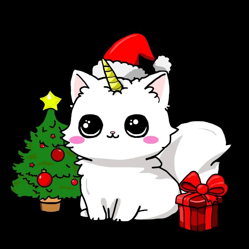Chat-licorne de Noël