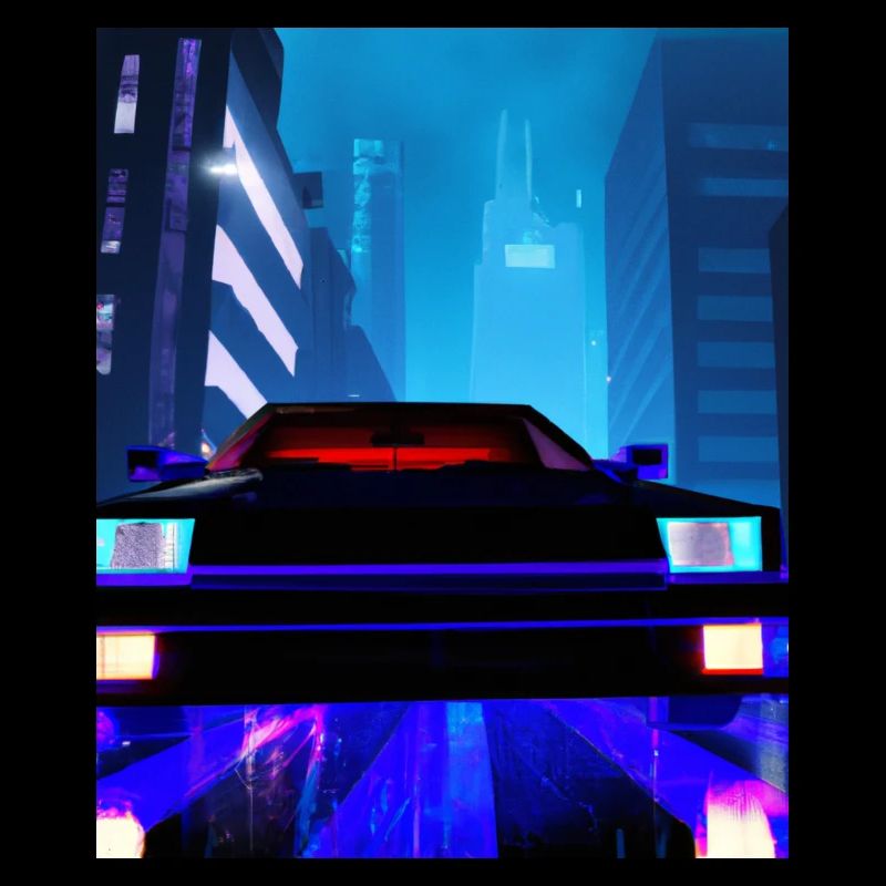 Vaporwave Aesthetic Auto Night Skyscraper