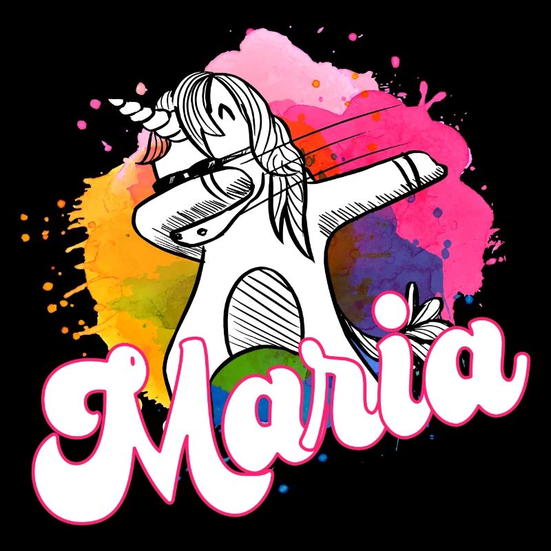 MARIA - Schöner Name mit dabbing Einhorn