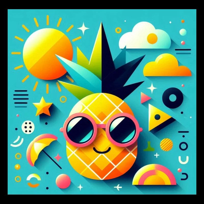 Pineapple Summer Fun graphic design