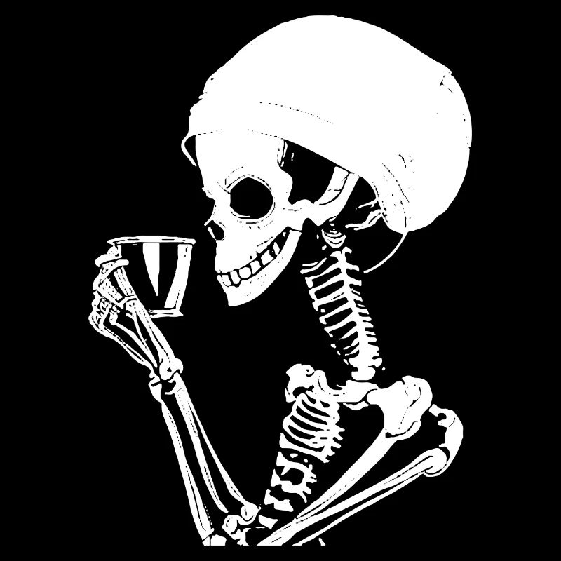 Sarcastic Funny Skeleton Drinking Espresso Coffee