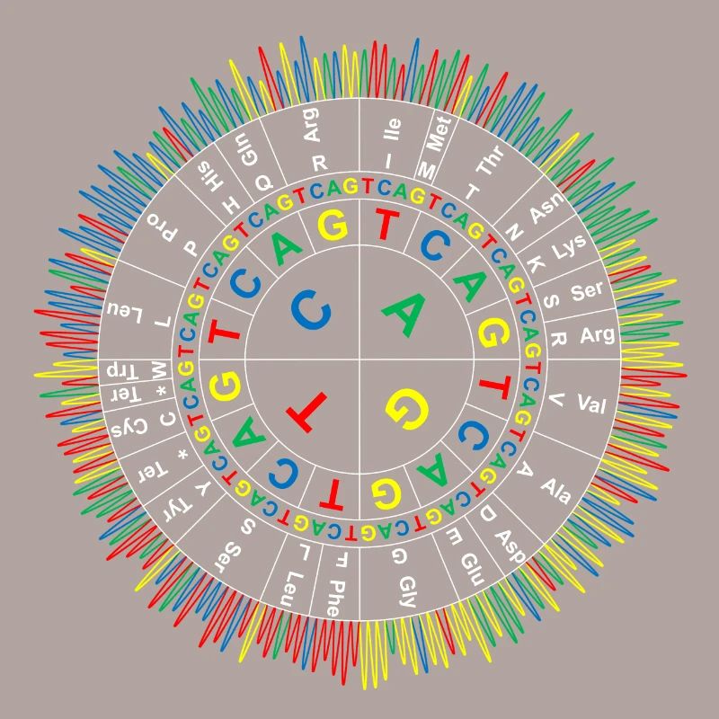 Sanger Codon Circle (dunkler Hintergrund)