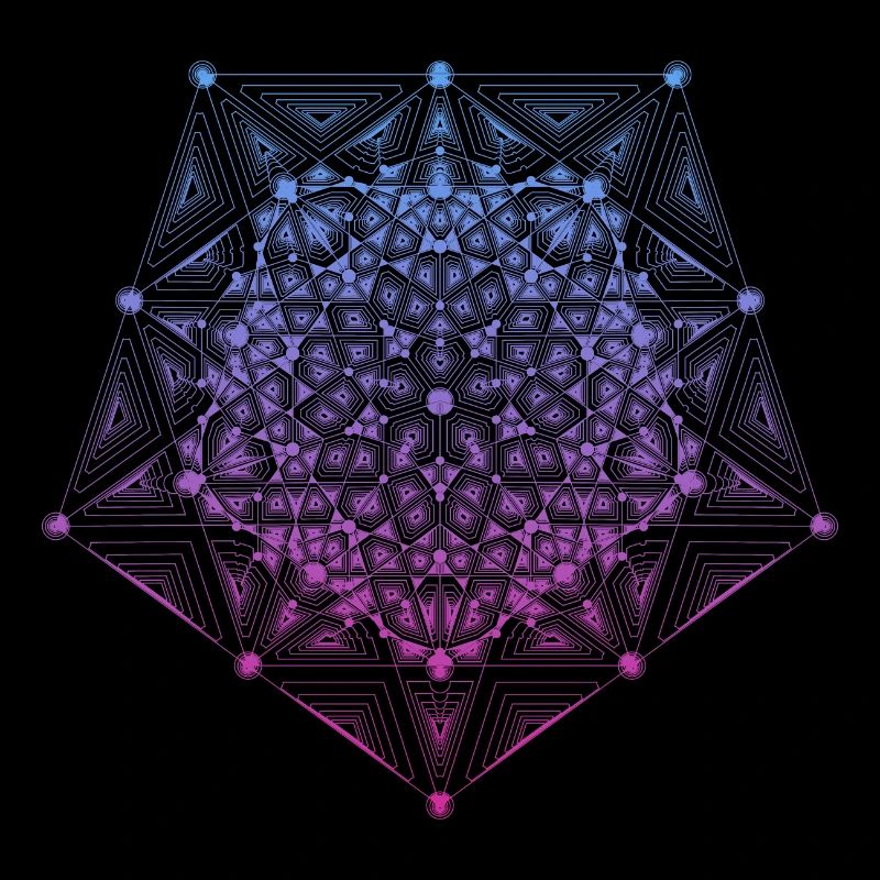 Pentagon Star Dimensions Gradient