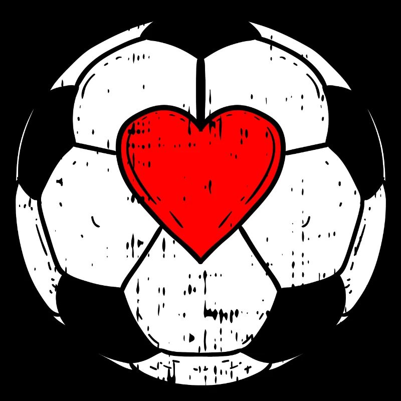 Fussball Liebe Rotes Herz Leidenschaft