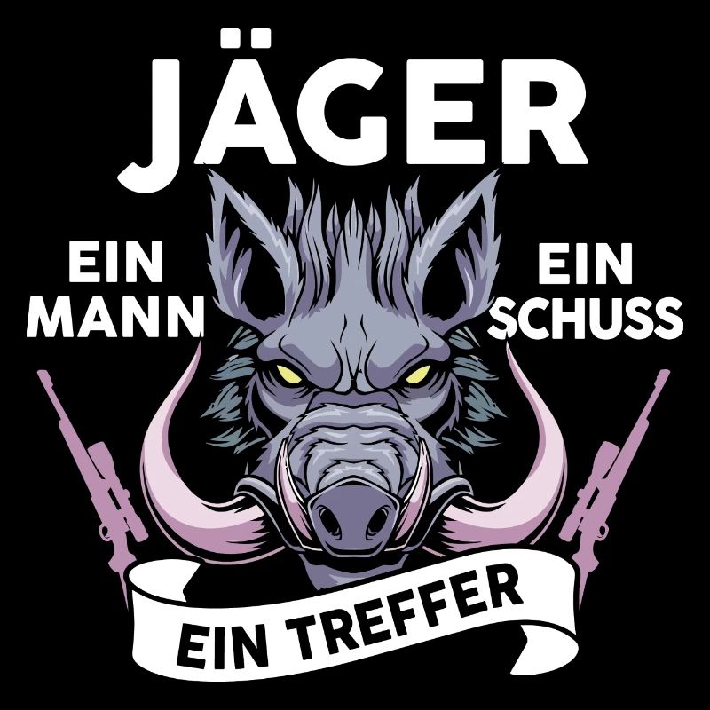 Jäger Ein Mann Ein Schuss Ein Treffer Wildschwein