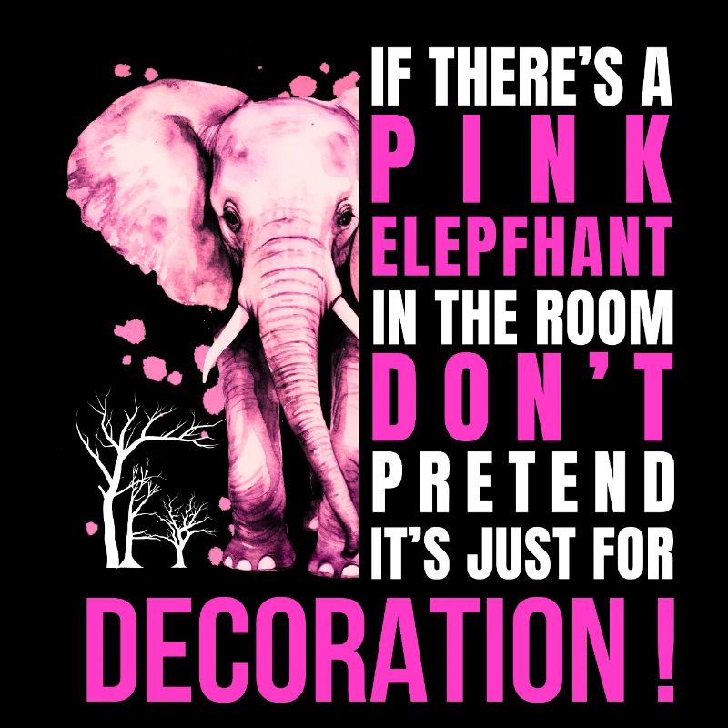Pink elephant- Statement mit Humor