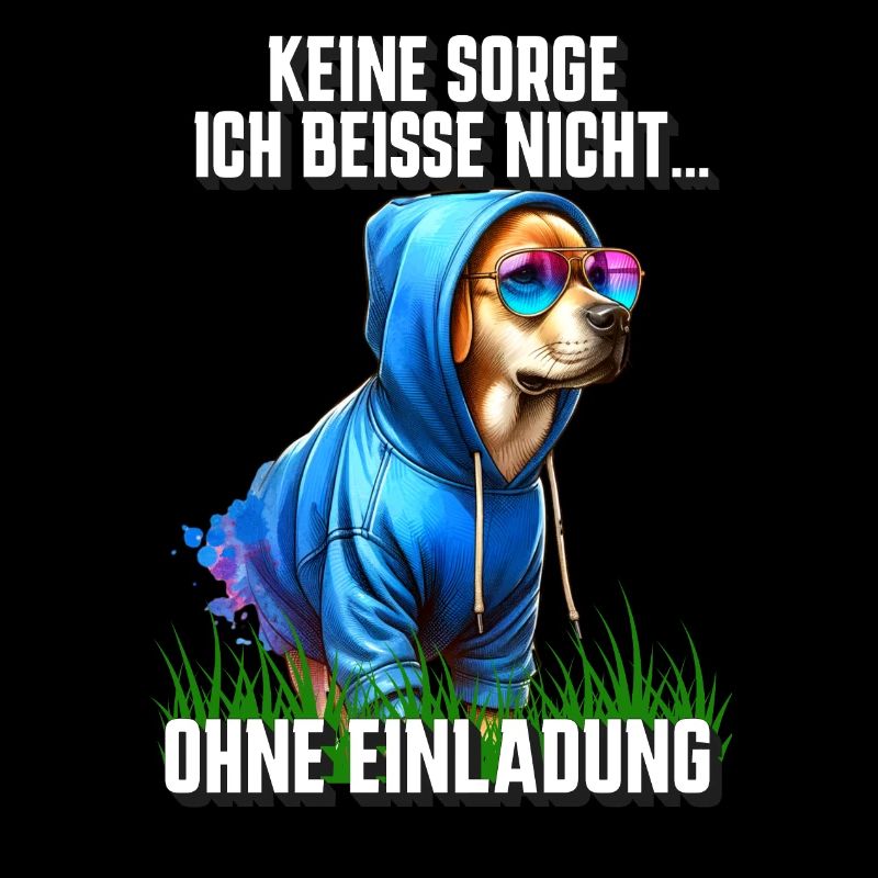 Cooler Hund Ich beiße nicht ohne Einladung