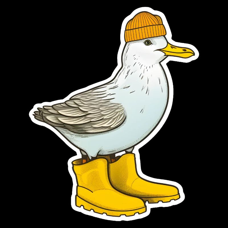 Rubber boots seagull