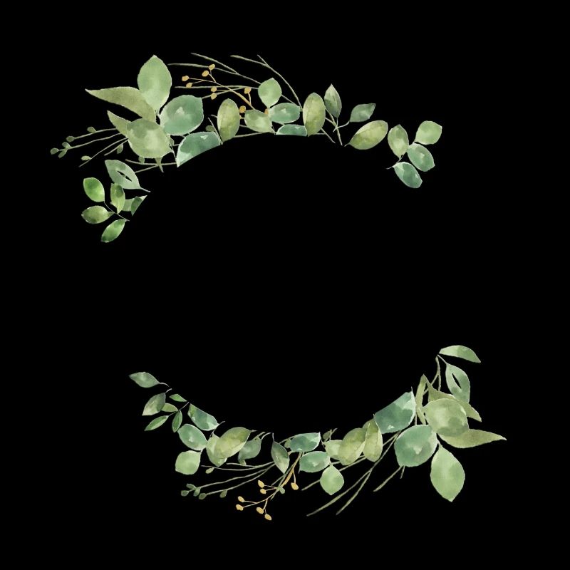 Customizable Floral Wreath Round