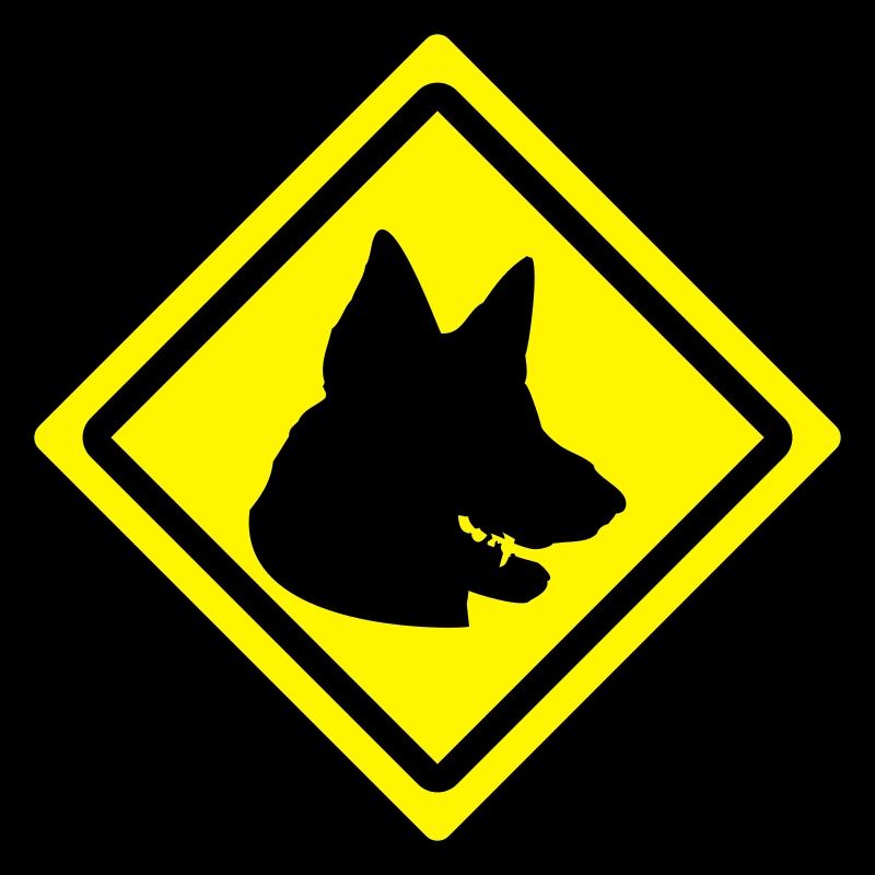 german shepherd roadsign