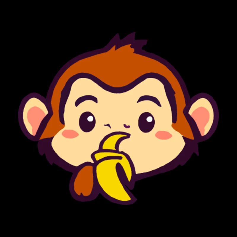 Kawaii monkey eats a banana