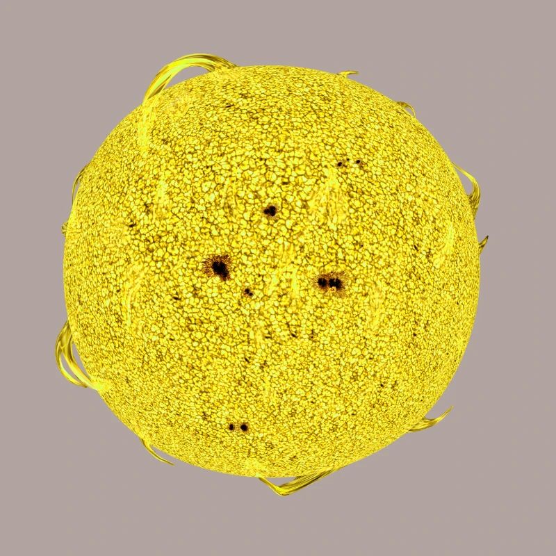 Explorez 3D Yellow Sun Flares Spots Cool Experience