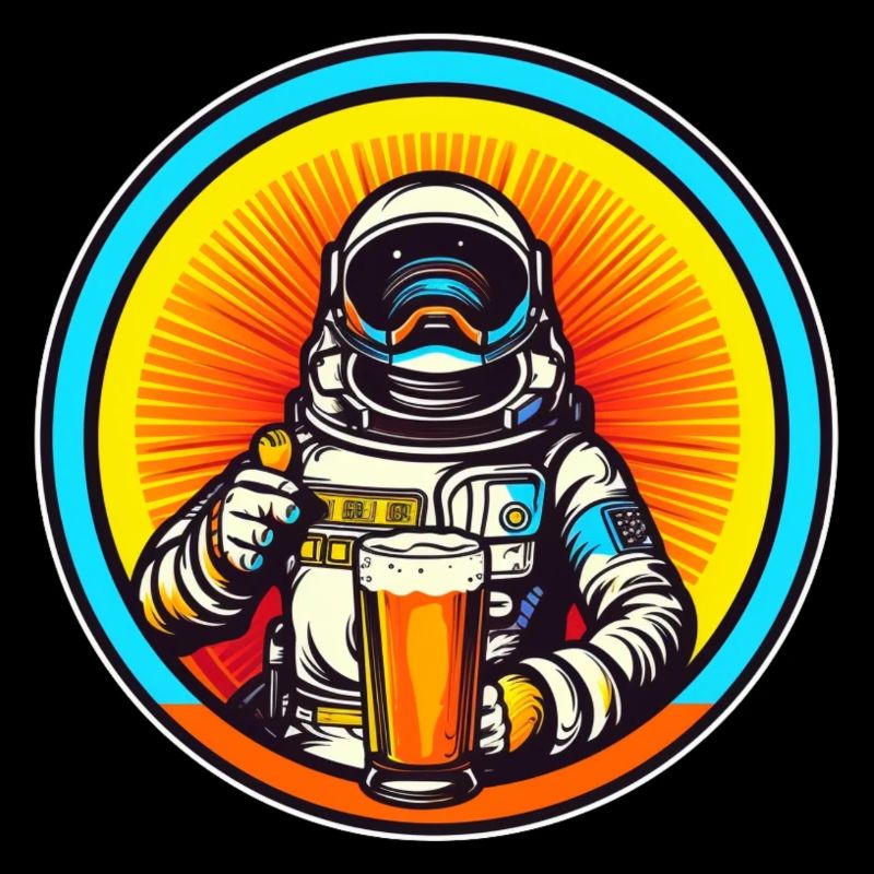 Cooler Astronaut mit Bier