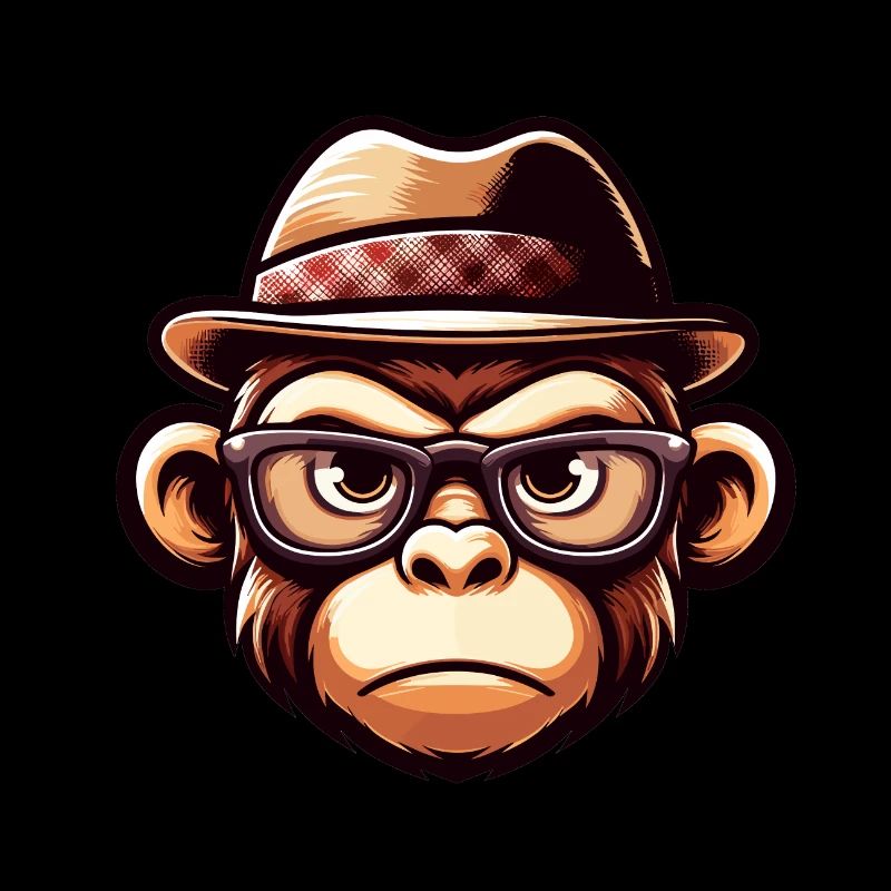 Singe espiègle avec des lunettes