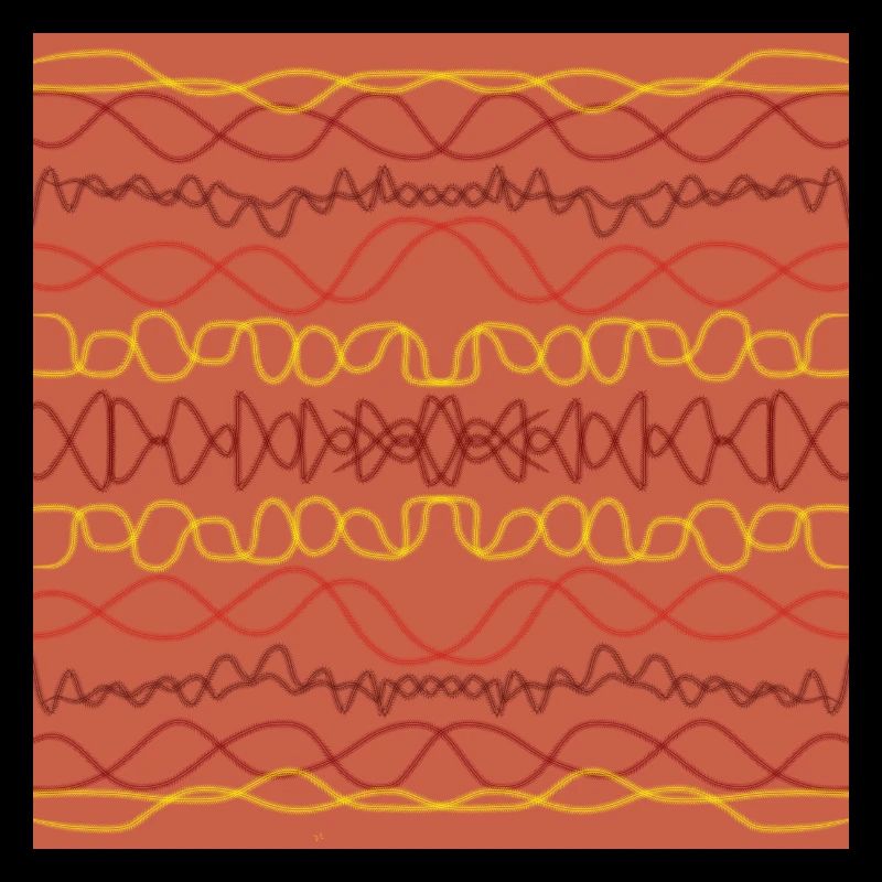 Horizontal symmetrical lines on an orange background