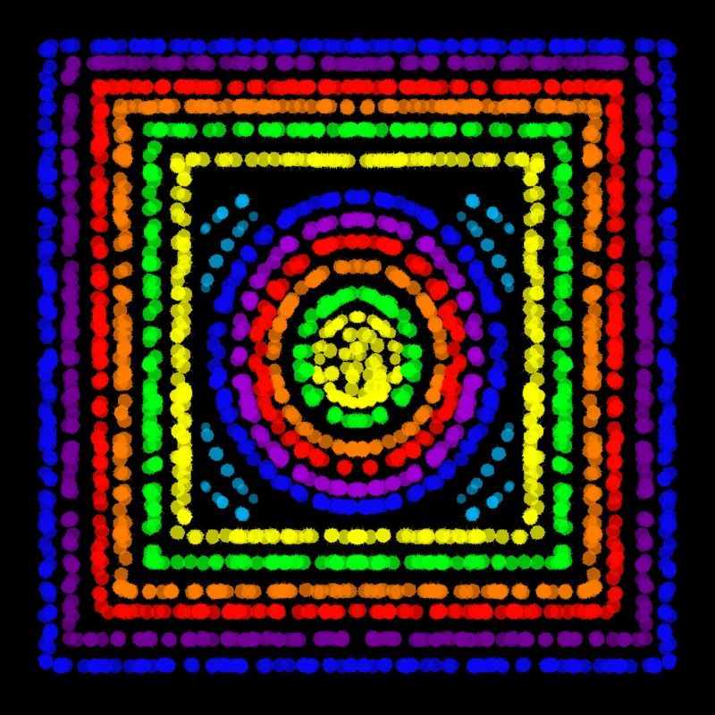 Regenbogenquadrate und -kreise