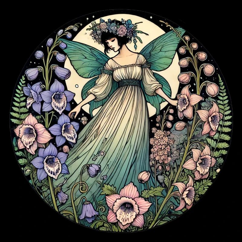 Déesse fée vintage au clair de lune