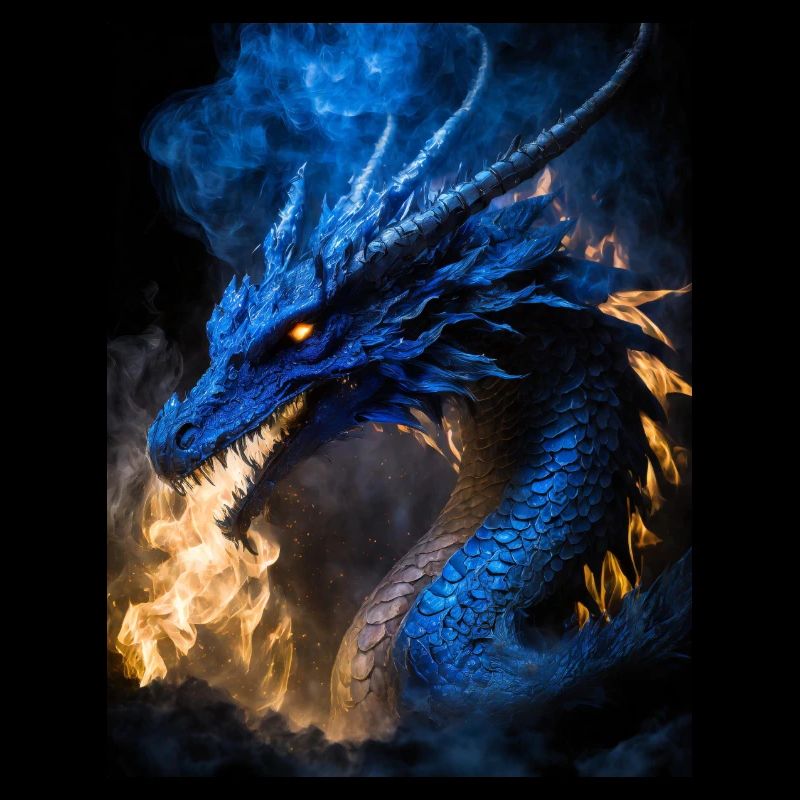 dunkelblauer Drache