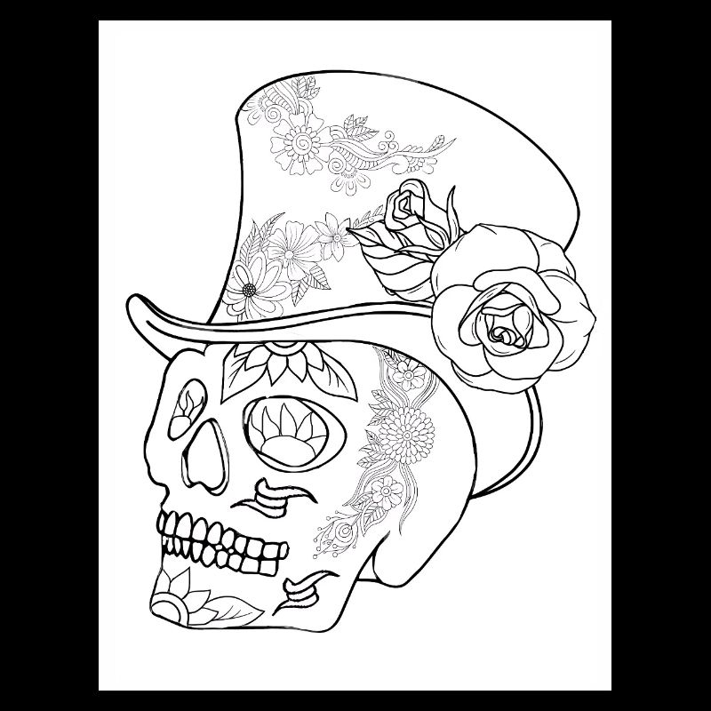 Skull Tattoo #2 Coloring Page Pattern