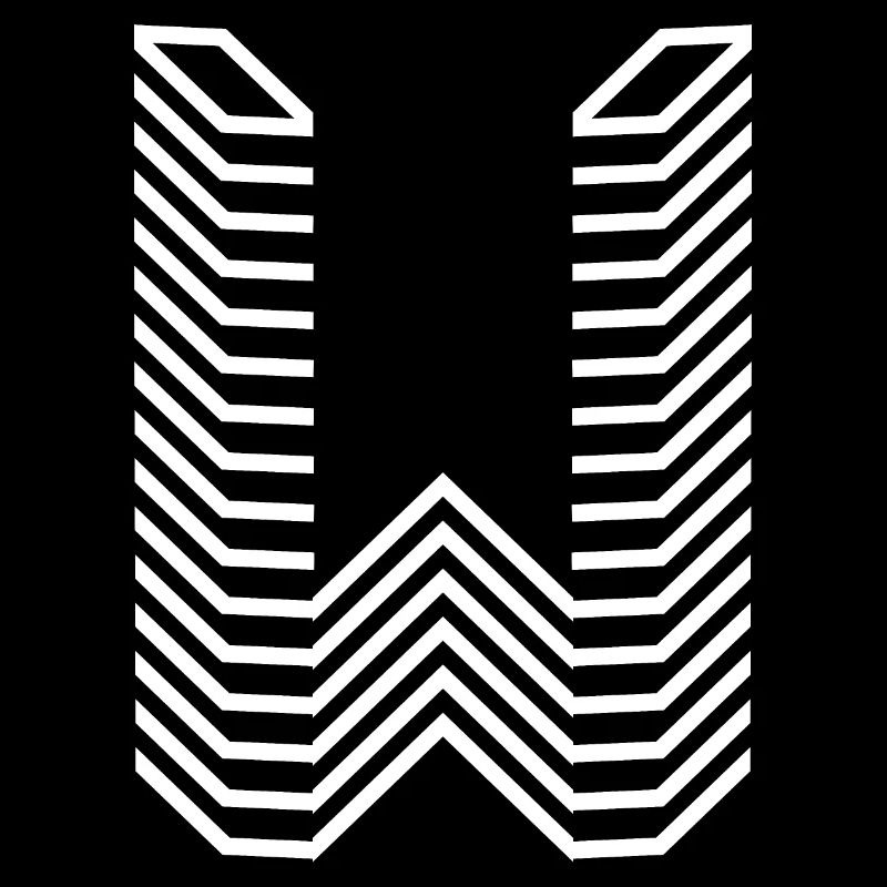 Einzigartiger Buchstabe W Logo Design "Weiß"