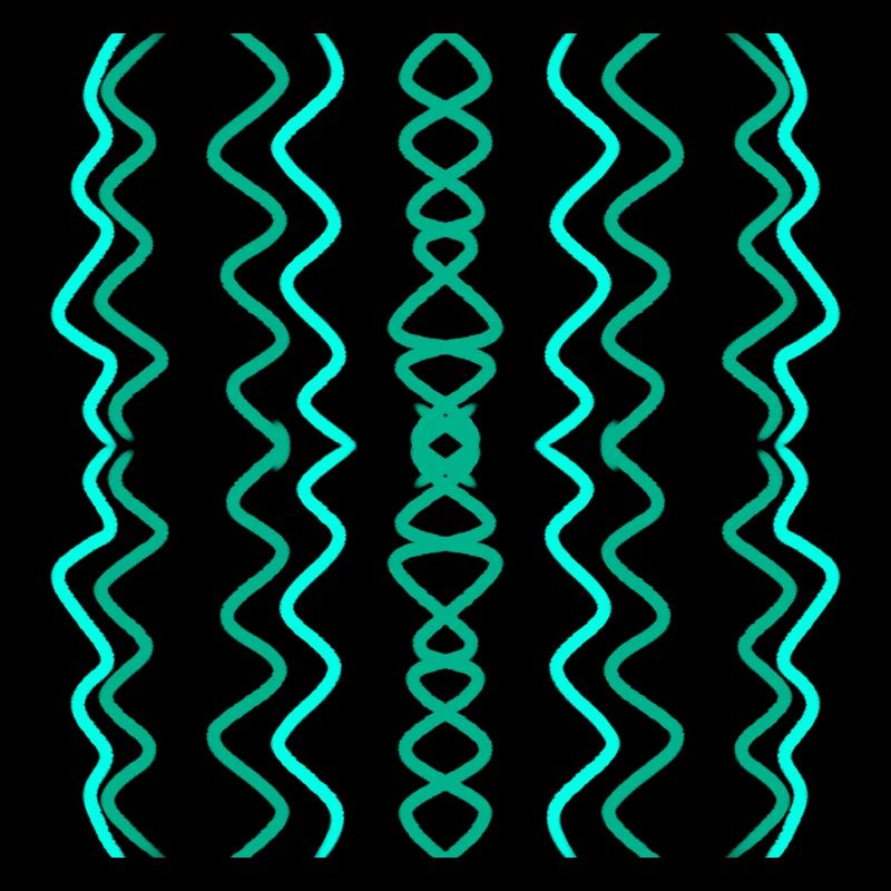 Lignes ondulées verticales bleues et sarcelle